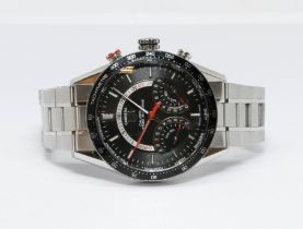 A Tag Heuer Carrera Calibre S Laptimer Retrograde stainless steel wristwatch, case diameter 44mm,