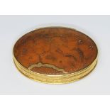 An early 18th century gold and pique inlaid tortoiseshell snuff box, presented by Jonathan Swift (