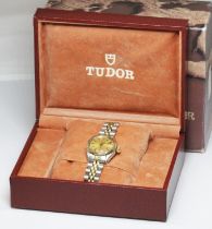 A ladies bi-metal Rolex Tudor Princess Oysterdate automatic watch, ref. 9220, circa 1980s, case