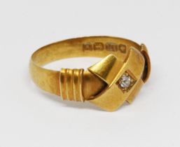 An Edward VII 18ct gold diamond ring, yellow gold, sponsor 'AI', Birmingham 1906, gross wt. 2.5g,