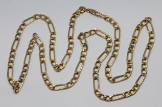 A hallmarked 9ct gold figaro link chain, length 60cm, weight 5.1g.