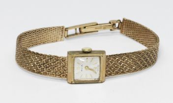 A ladies hallmarked 9ct gold Avia wristwatch, gross weight 19.3g.