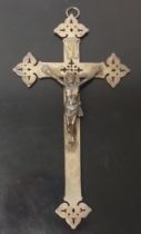 An Austrian silver crucifix, maker 'JCK' for Josef Carl Klinkosch, Dianna's head and double eagle