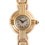 A RARE LADIES 18K SOLID GOLD CARTIER BRACELET WATCH CIRCA 1960s Movement: 17J, manual wind, cal.