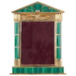 A FINE 18K SOLID GOLD, DIAMOND & MALACHITE PICTURE FRAME CIRCA 1980s Base width approx. 18cm and
