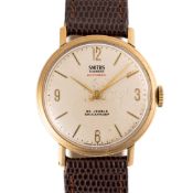 A RARE GENTLEMAN'S 9CT SOLID GOLD SMITHS EVEREST IMPERIAL AUTOMATIC WRIST WATCH CIRCA 1960s