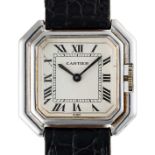 A RARE LADIES 18K SOLID WHITE GOLD CARTIER PARIS CEINTURE WRIST WATCH CIRCA 1980, REF. 78100