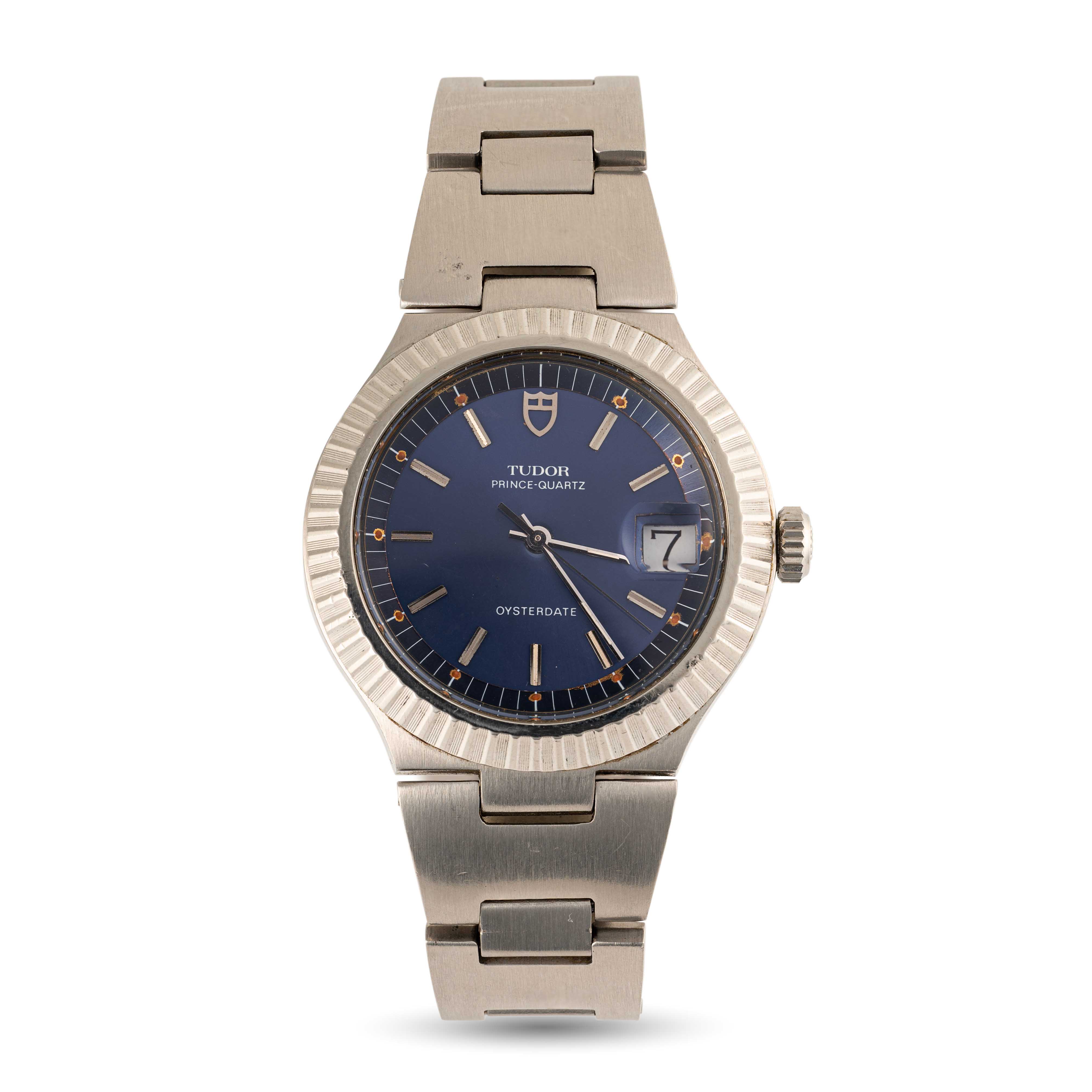 A GENTLEMAN'S SIZE STAINLESS STEEL TUDOR PRINCE QUARTZ OYSTERDATE BRACELET WATCH CIRCA 1980, REF. - Image 2 of 8