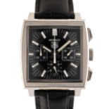 A GENTLEMAN'S STAINLESS STEEL TAG HEUER MONACO AUTOMATIC CHRONOGRAPH WRIST WATCH CIRCA 2005, REF.