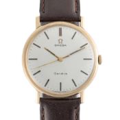 A GENTLEMAN'S SIZE 9CT SOLID GOLD OMEGA GENEVE WRIST WATCH CIRCA 1969, REF. 131/25016 Movement: 17J,