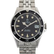 A MIDSIZE STAINLESS STEEL TUDOR PRINCE OYSTERDATE SUBMARINER BRACELET WATCH DATED 1995, REF. 75090