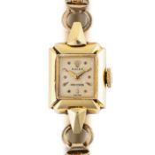 A LADIES 18K SOLID GOLD ROLEX PRECISION BRACELET WATCH DATED 1961, REF. 9139 WITH ORIGINAL BOX,