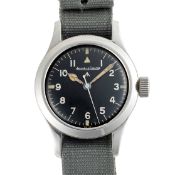 A RARE GENTLEMAN'S STAINLESS STEEL BRITISH MILITARY JAEGER LECOULTRE MARK 11 RAF PILOTS WRIST