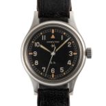 A RARE GENTLEMAN'S STAINLESS STEEL HAMILTON MILITARY G.S. TROPICALIZED WRIST WATCH DATED 1968,