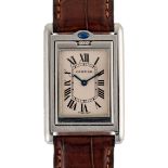 A GENTLEMAN'S SIZE STAINLESS STEEL CARTIER TANK BASCULANTE WRIST WATCH CIRCA 2000s, REF. 2405