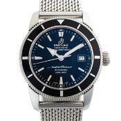 A GENTLEMAN'S STAINLESS STEEL BREITLING SUPEROCEAN HERITAGE 42 AUTOMATIC BRACELET WATCH DATED
