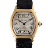 A RARE GENTLEMAN'S SIZE 18K SOLID GOLD CARTIER TORTUE WRIST WATCH CIRCA 1930s Movement: 18J,