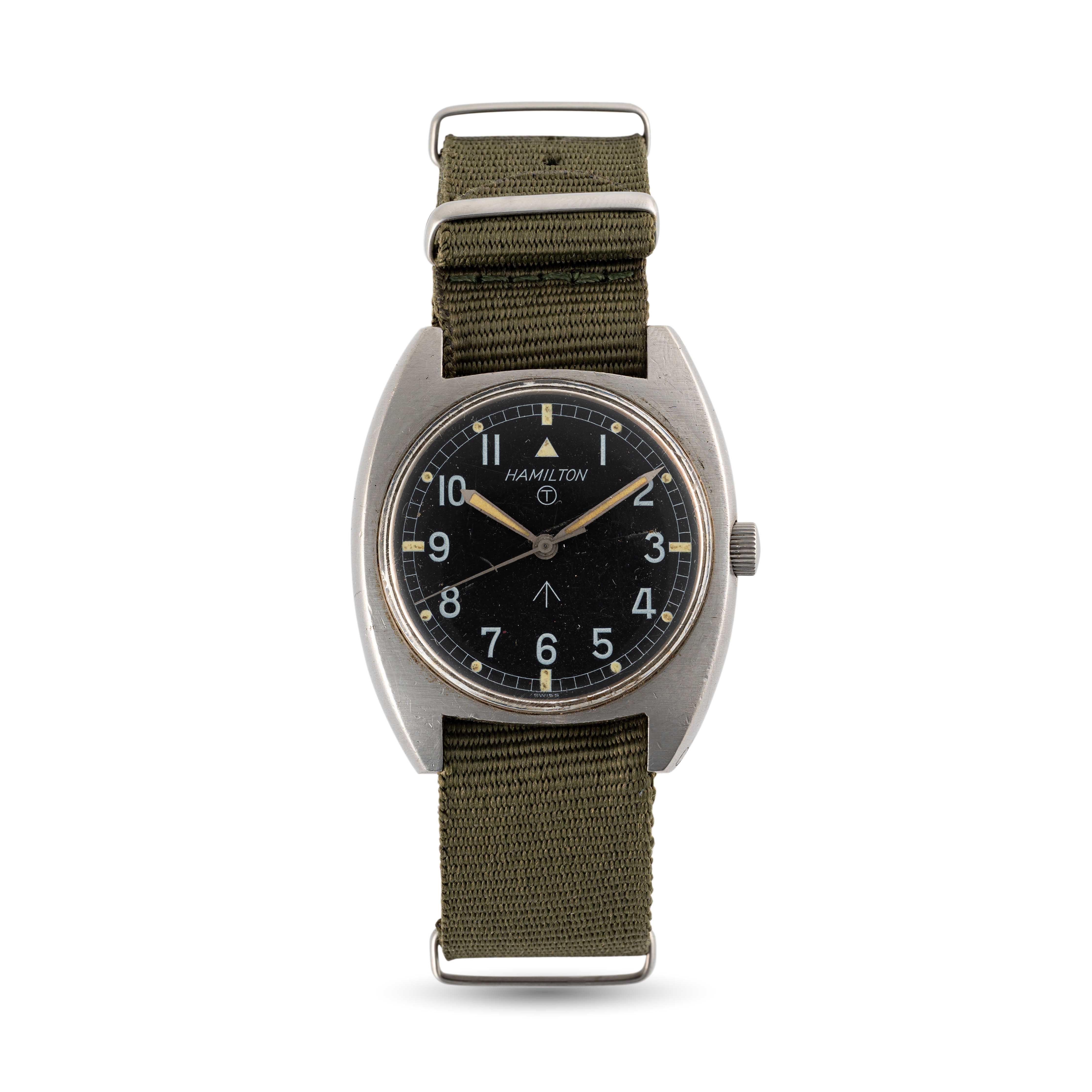 A GENTLEMAN'S STAINLESS STEEL BRITISH MILITARY HAMILTON WRIST WATCH DATED 1973, ISSUED TO THE ARMY - Image 2 of 7