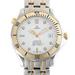 A GENTLEMAN'S LARGE SIZE STEEL & GOLD OMEGA SEAMASTER PROFESSIONAL 300M AUTOMATIC BRACELET WATCH