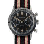 A GENTLEMAN'S STAINLESS STEEL FRENCH MILITARY DODANE TYPE 21 PILOTS FLYBACK CHRONOGRAPH WRIST