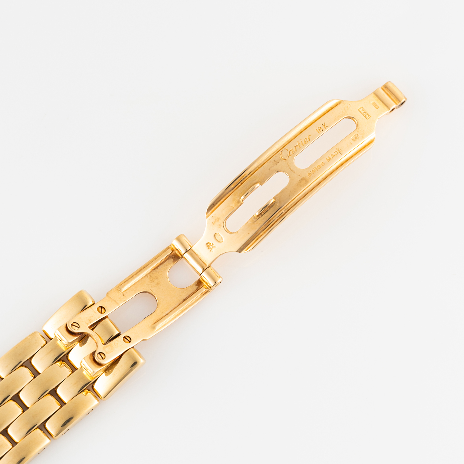 A RARE GENTLEMAN'S SIZE 18K SOLID GOLD & DIAMOND CARTIER PANTHERE BRACELET WATCH CIRCA 1990, REF. - Image 7 of 9