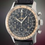 A RARE GENTLEMAN'S SIZE STAINLESS STEEL BREITLING NAVITIMER AOPA CHRONOGRAPH WRIST WATCH CIRCA 1960,