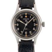 A RARE GENTLEMAN'S STAINLESS STEEL HAMILTON MILITARY G.S. TROPICALIZED WRIST WATCH DATED 1968,