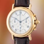 A RARE GENTLEMAN'S SIZE 18K SOLID GOLD BREGUET MARINE AUTOMATIC CHRONOGRAPH WRIST WATCH CIRCA 1990s,