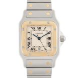 A GENTLEMAN'S SIZE STEEL & GOLD CARTIER SANTOS GALBEE BRACELET WATCH CIRCA 1990s, REF. 187901
