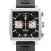 A GENTLEMAN'S SIZE STAINLESS STEEL TAG HEUER MONACO CALIBRE 12 AUTOMATIC CHRONOGRAPH WRIST WATCH
