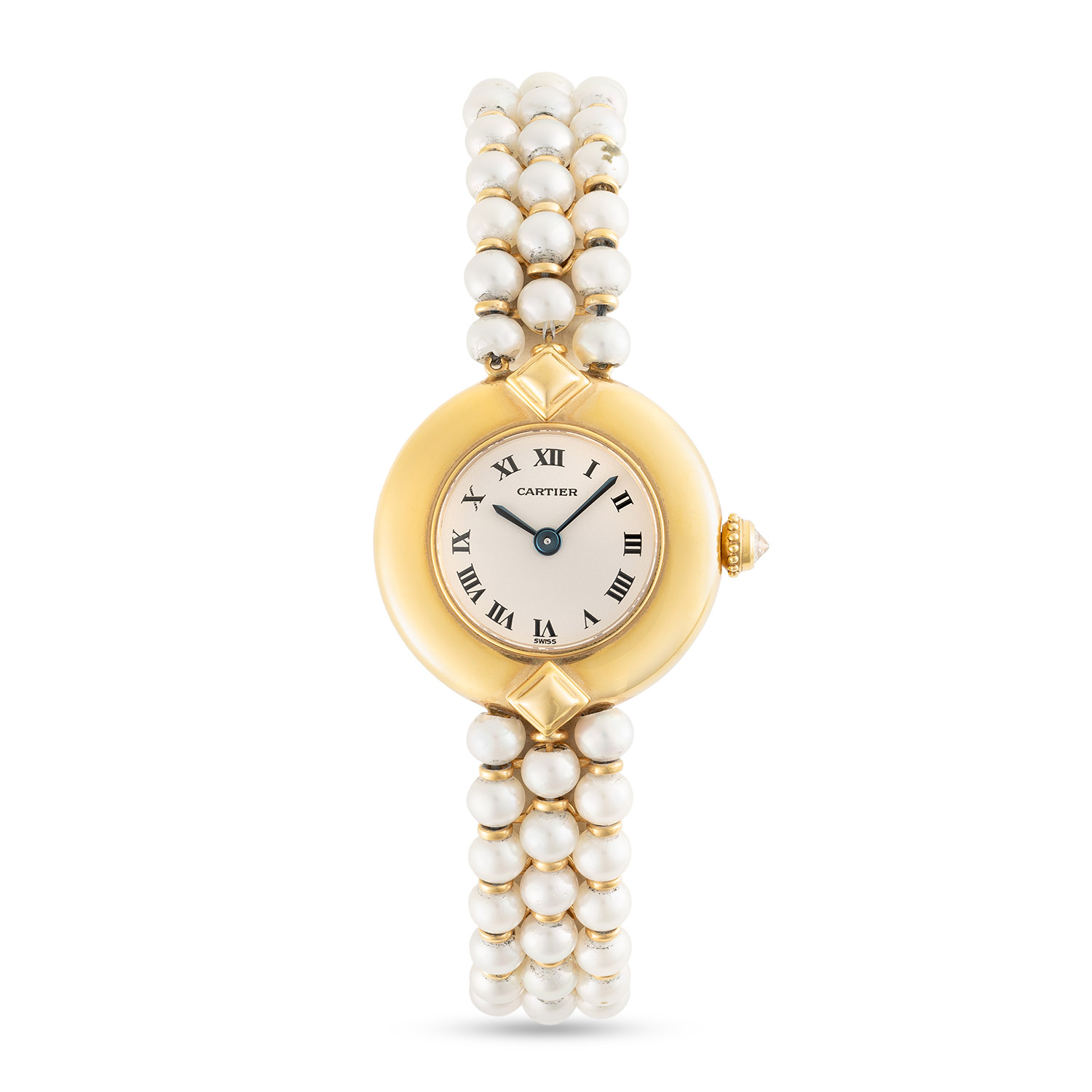 A LADIES 18K SOLID GOLD & PEARL CARTIER COLISEE BRACELET WATCH CIRCA 1990s, REF. 1989 1 Movement: - Image 2 of 9