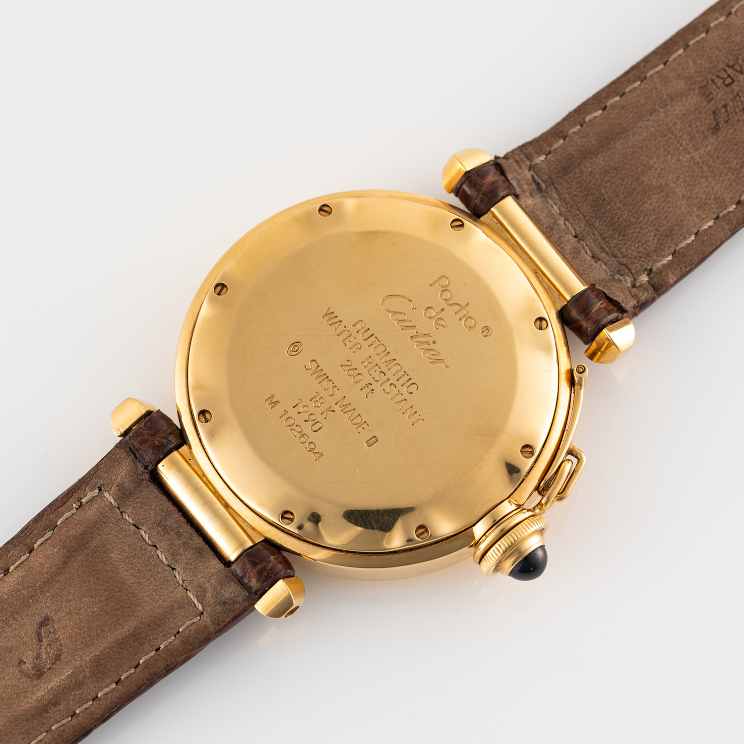 A GENTLEMAN'S SIZE 18K SOLID YELLOW GOLD CARTIER PASHA AUTOMATIC WRIST WATCH CIRCA 1990s, REF. - Image 7 of 7