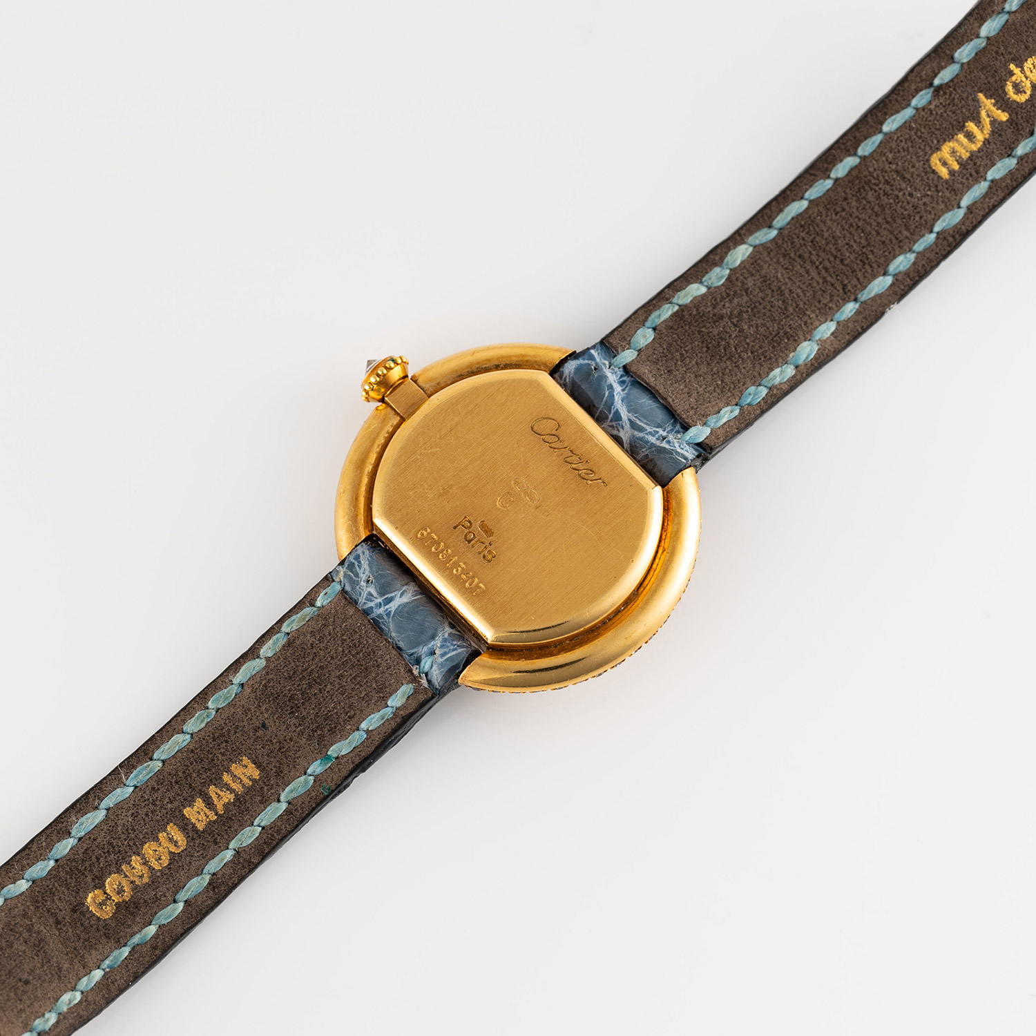 A FINE & RARE LADIES 18K SOLID GOLD & DIAMOND CARTIER PARIS ELLIPSE WRIST WATCH CIRCA 1980s, REF. - Image 8 of 9