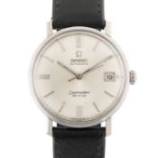 A GENTLEMAN'S SIZE STAINLESS STEEL OMEGA SEAMASTER DE VILLE AUTOMATIC DATE WRIST WATCH CIRCA 1960s