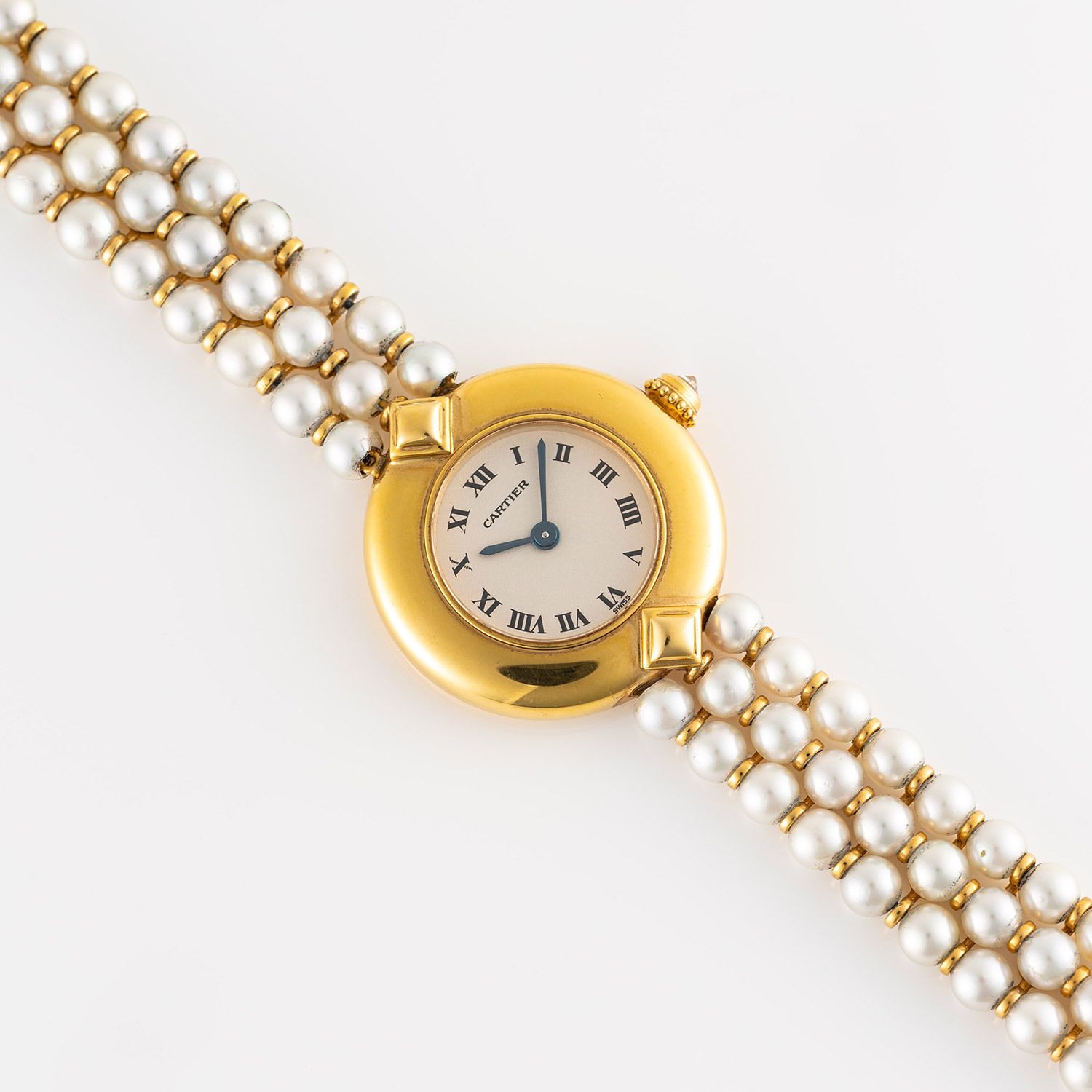 A LADIES 18K SOLID GOLD & PEARL CARTIER COLISEE BRACELET WATCH CIRCA 1990s, REF. 1989 1 Movement: - Image 4 of 9