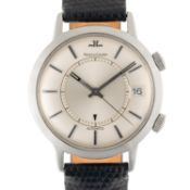 A GENTLEMAN'S STAINLESS STEEL JAEGER LECOULTRE MEMOVOX AUTOMATIC ALARM WRIST WATCH CIRCA 1960s, REF.