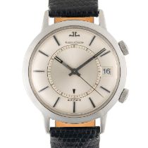 A GENTLEMAN'S STAINLESS STEEL JAEGER LECOULTRE MEMOVOX AUTOMATIC ALARM WRIST WATCH CIRCA 1960s, REF.