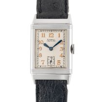 A GENTLEMAN'S SIZE STAINLESS STEEL LECOULTRE REVERSO WRIST WATCH CIRCA 1930s Movement: Manual