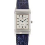 A LADIES STAINLESS STEEL JAEGER LECOULTRE REVERSO WRIST WATCH CIRCA 1990s, REF. 260.8.08 WITH