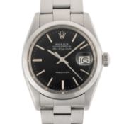 A GENTLEMAN'S SIZE STAINLESS STEEL ROLEX OYSTER PERPETUAL AIR KING DATE PRECISION BRACELET WATCH