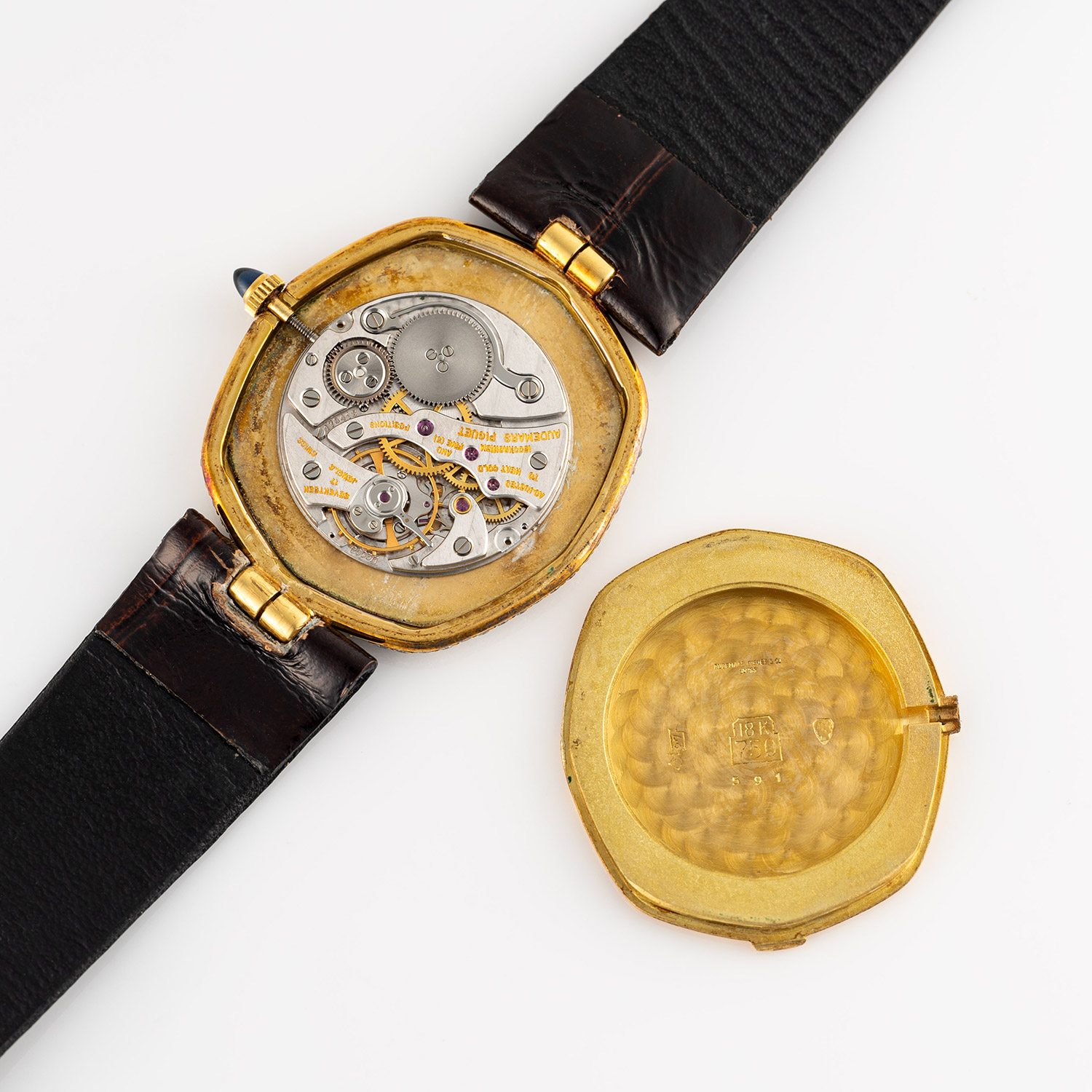 A FINE GENTLEMAN'S SIZE 18K SOLID GOLD & DIAMOND AUDEMARS PIGUET OCTAGONAL WRIST WATCH CIRCA 1970s - Image 8 of 8