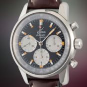 A GENTLEMAN'S SIZE STAINLESS STEEL ENICAR SHERPA GRAPH 300 CHRONOGRAPH WRIST WATCH CIRCA 1968,