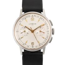 A GENTLEMAN'S SIZE STAINLESS STEEL LEMANIA 105 CHRONOGRAPH WRIST WATCH CIRCA 1960s, REF. 810-65 WITH