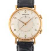 A GENTLEMAN'S SIZE 18K SOLID GOLD JAEGER LECOULTRE MEMOVOX ALARM WRIST WATCH CIRCA 1960 Movement: