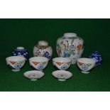 Group of Oriental ceramics to include: four various ginger jars and four tea bowls with six