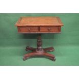 Mahogany two drawer occasional side table having rectangular top over the two drawers with knob