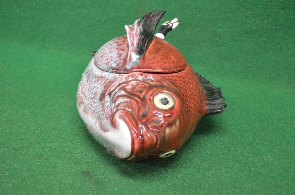 Novelty tureen and ladle in the form of a fish - 17.5" long Please note descriptions are not