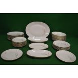 Rosenthal Regina pattern part dinner service to comprise: oval meat plate, two oval serving