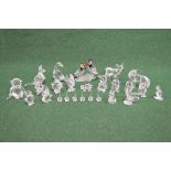 Group of twenty five Swarovski crystal figures of animals to include: puffins, frog, birds,