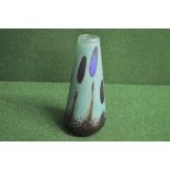 Siddy Langey 1993 iridescent glass vase of conical form, signed on base - 7.7" tall Please note